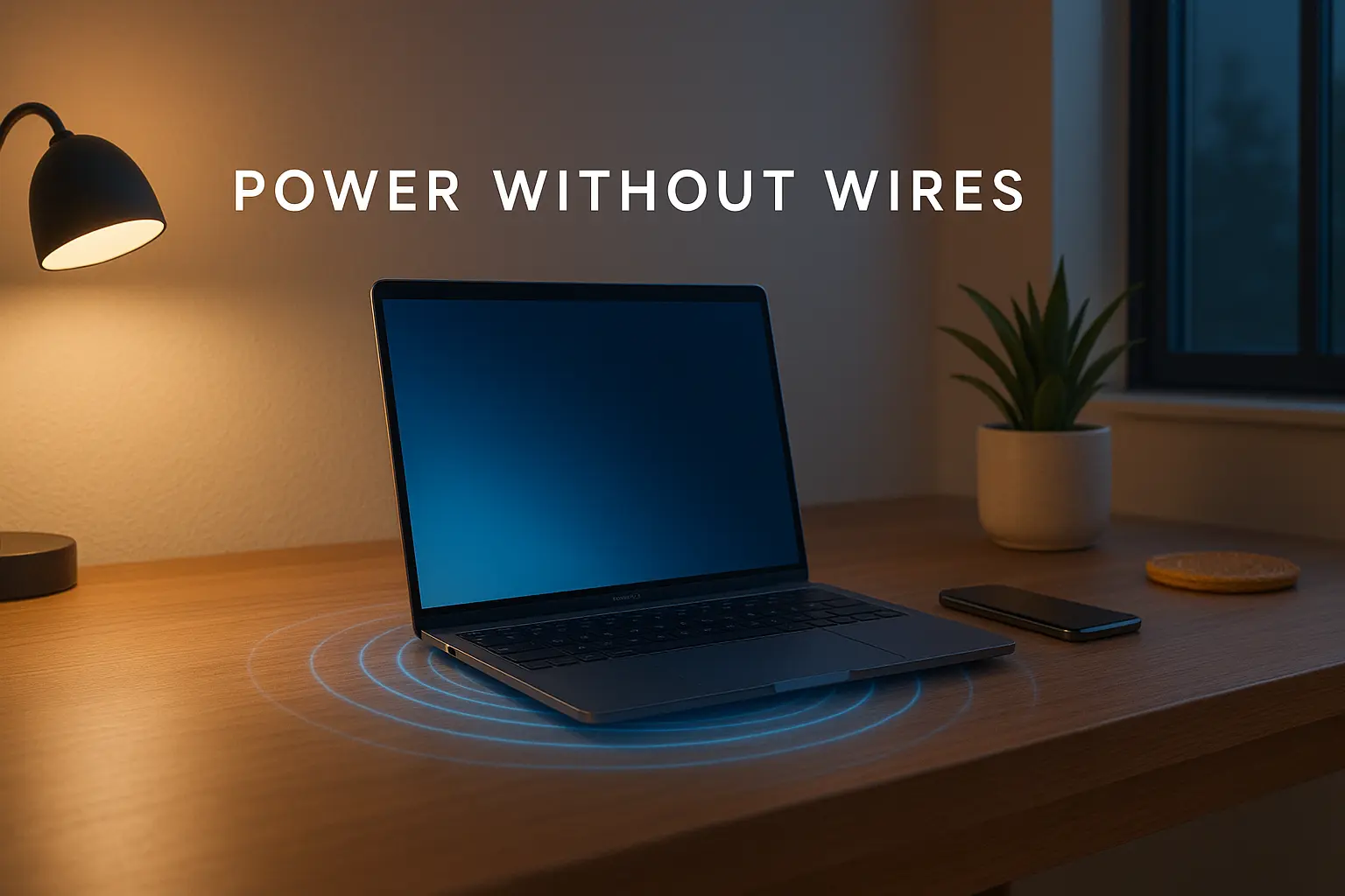 Modern home desk with invisible charging